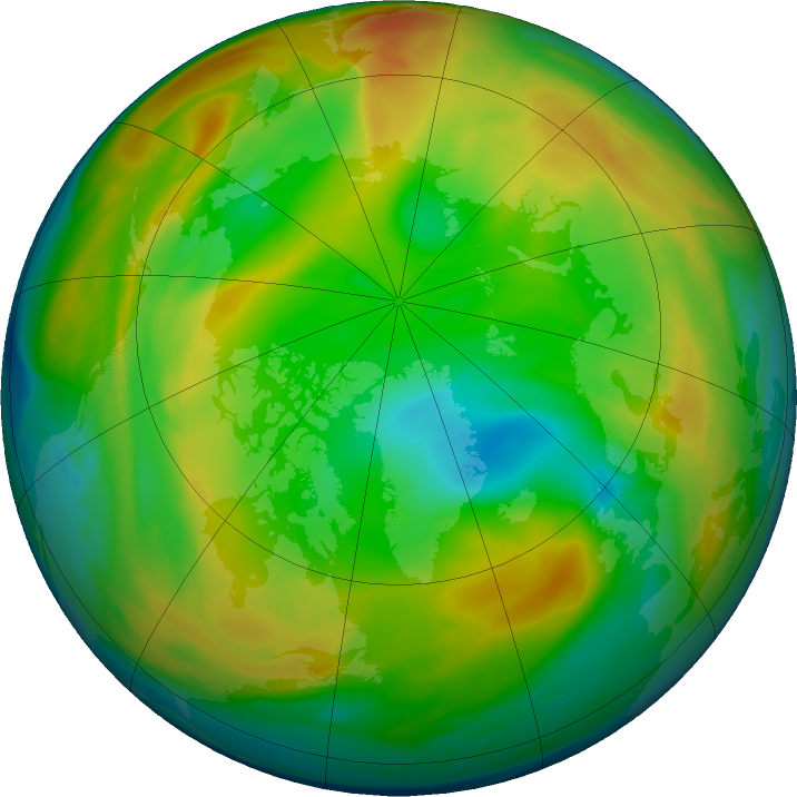Arctic ozone map for 06 January 2022